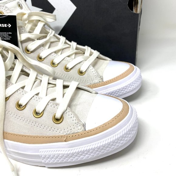 CONVERSE Men's Size 9.5 165921C CT All Star Hi OG Basketball White Suede Sneaker - Picture 7 of 10